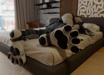 4_toes anthro bedroom big_feet black_pawpads claws clothed clothing feet foot_focus fur huge_feet inside male pawpads paws sleeping soles solo stirrups toe_claws toes white_body white_fur samthemann epic_games fortnite polar_patroller bear mammal polar_bear ursine hi_res