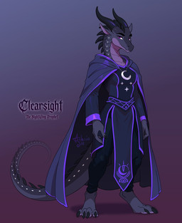 anthro black_body clothed clothed_female clothing female solo arkciathedragon mythology wings_of_fire clearsight_(wof) dragon mythological_creature mythological_scalie nightwing_(wof) scalie hi_res