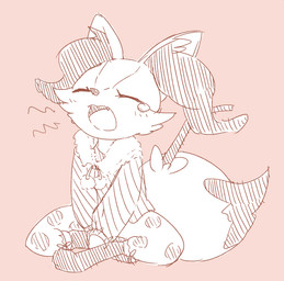 3_toes ambiguous_anthro ambiguous_gender anthro biped blush blush_lines bodily_fluids cheek_tuft clothed clothed_ambiguous clothed_anthro clothing crossed_legs cute_fangs digitigrade dipstick_tail eyes_closed facial_tuft fangs feet front_view fully_clothed fully_clothed_ambiguous fully_clothed_anthro hands_between_legs inner_ear_fluff lotus_pose markings object_in_tail open_mouth pajamas pink_background simple_background sitting solo stick stick_in_tail tail tail_markings tears teeth toes tuft two_tone_tail yawn mutoh_ryo nintendo pokemon braixen canid generation_6_pokemon mammal pokemon_(species) 2016 digital_drawing_(artwork) digital_media_(artwork) full-length_portrait monochrome portrait sketch