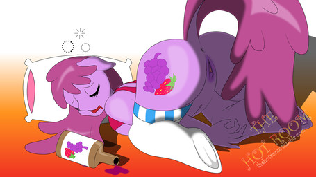 alcohol anthro anthrofied anus ass_up beverage biped bodily_fluids bottomless breast_squish breasts butt clothed clothing dock_(anatomy) drooling drunk eyes_closed female food footwear genitals hair hooves legwear pillow purple_hair saliva sleeping socks solo squish substance_intoxication tail underhoof vulva dekomaru friendship_is_magic hasbro my_little_pony berry_punch_(mlp) earth_pony equid equine horse mammal pony 16:9 widescreen