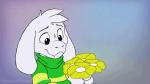 anthro black_eyes clothing floppy_ears flower fur green_clothing green_shirt green_topwear long_ears male male_anthro plant shirt simple_background sneeze solo topwear white_body white_fur yellow_flower yellow_petals absolutedream undertale undertale_(series) asriel_dreemurr boss_monster_(undertale) bovid caprine goat mammal 16:9 2016 animated frame_by_frame short_playtime widescreen