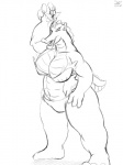 anthro clothed clothing female skimpy solo tail bigshow metroid nintendo tonya_(bigshow) alcoon 3:4 hi_res monochrome