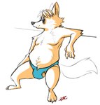 anthro balls belly bulge clothing eyewear genitals humanoid_hands male sitting slightly_chubby solo sunglasses swimwear boreoboros disney zootopia gideon_grey canid canine fox mammal red_fox true_fox 2017 hi_res