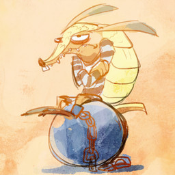 annoyed anthro ball_and_chain bound brown_body brown_skin buckteeth chain crossed_arms cuffed_ankles frown long_ears male narrowed_eyes pivoted_ears prison_uniform prisoner scales sharp_teeth sitting solo tail tan_body tan_scales teeth stormful sly_cooper_(series) sony_corporation sony_interactive_entertainment sucker_punch_productions toothpick_(sly_cooper) armadillo mammal xenarthran 1:1 2013 low_res