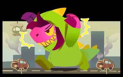 ambiguous_gender anthro clothing costume freckles green_clothing hair onesie purple_body purple_hair side_view solo suit yellow_sclera ache13337003 deltarune undertale_(series) susie_(deltarune) scalie 2025 hi_res