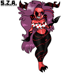 2_horns 2_toes 4_fingers bare_shoulders barefoot bent_arm big_breasts big_eyes big_iris biped black_clothing black_eyebrows black_gloves black_handwear black_horn black_sclera bottomwear breasts clothed clothed_female clothed_humanoid clothing crop_top ear_piercing ear_ring eyebrows eyelashes feet female fingers fron fully_clothed fully_clothed_female fully_clothed_humanoid glistening glistening_body glistening_breasts glistening_eyes glistening_face glistening_feet glistening_forehead glistening_hair glistening_lips glistening_shoulders glistening_skin gloves grin grinning_at_viewer hair handwear horn huge_hair huge_hips iris legs_together light_body light_hair light_skin lips lipstick logo long_eyelashes long_hair looking_at_viewer makeup mature_female mature_humanoid monotone_background multicolored_bottomwear multicolored_clothing multicolored_crop_top multicolored_hair multicolored_horn multicolored_shirt multicolored_topwear navel not_furry pants pattern_bottomwear pattern_clothing pattern_crop_top pattern_pants pattern_shirt pattern_topwear piercing pink_eyes pose pupils purple_hair red_body red_breasts red_hair red_horn red_lips red_lipstick red_skin red_stripes ring_piercing sharp_teeth shirt simple_background skull_ear_piercing skull_ear_ring skull_piercing smile smiling_at_viewer solo spots spotted_clothing spotted_crop_top spotted_shirt spotted_topwear standing striped_horn stripes teeth text thick_bottom_lip thick_thighs thin_eyebrows three-quarter_view toes topwear two_tone_bottomwear two_tone_clothing two_tone_horn two_tone_pants white_background wide_hipped_female wide_hipped_humanoid wide_hips samyueru_zackari hellaverse helluva_boss martha_(helluva_boss) demon demon_humanoid horned_humanoid humanoid 1:1 2024 artist_logo artist_name digital_drawing_(artwork) digital_media_(artwork) full-length_portrait hi_res portrait