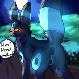 anus dialogue female feral field genitals glowing moon night raised_tail solo speech_bubble tail talking_to_viewer vulva walking 2justashinx4 nintendo pokemon eeveelution generation_2_pokemon pokemon_(species) shiny_pokemon umbreon 1:1 hi_res