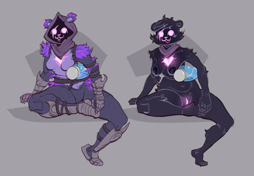 anthro areola armor breasts female genitals looking_at_viewer nipples scarf solo vulva kaboozey epic_games fortnite raven_team_leader hi_res