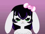 accessory anthro black_hair bow_ribbon breathing female fur green_eyes hair hair_accessory hair_bow hair_ribbon ribbons solo white_body white_fur smurli fifi_(smurli) lagomorph mammal 4:3 animated short_playtime