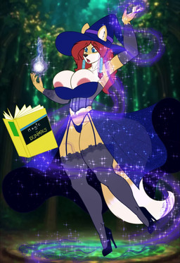 anthro areola big_breasts bite biting_lip blue_clothing blue_corset blue_eyes blue_thong blue_underwear blurred_background book bouncing_breasts braided_hair breast_expansion breasts brown_body brown_fur casting_spell clothed clothing countershade_face countershade_torso countershading dipstick_tail ears_through_headwear erect_nipples expansion female footwear fur gasp hair hat headgear headwear high_heels holidays huge_breasts legwear lingerie long_hair looking_pleasured magic magic_user markings nipples onomatopoeia open_mouth raised_arm reading reading_book red_hair shoes smile solo sound_effects sparkles tail tail_markings text thick_thighs thong tongue translucent translucent_clothing translucent_hair underwear witch_costume witch_hat queenkittyok for_dummies halloween wolf_nanaki canid canine canis mammal red_wolf wolf animated digital_media_(artwork) english_text hi_res no_sound short_playtime webm