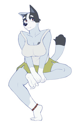 5_toes ankle_grab anklet anthro barefoot bent_legs big_breasts big_eyes biped black_body black_ears black_fur black_nose black_tail black_tail_tip bottomwear breasts brown_anklet brown_eyes cheek_tuft closed_smile clothed clothed_anthro clothed_female clothing collarbone countershade_face countershading dipstick_tail eyebrows eyelashes facial_tuft feet female fingers freckled_face freckles front_view fully_clothed fully_clothed_anthro fully_clothed_female fur fur_tuft glistening glistening_eyes glistening_nose gloves_(marking) green_bottomwear green_clothing green_shorts grey_body grey_clothing grey_ears grey_fur grey_inner_ear grey_shirt grey_tail grey_tank_top grey_topwear humanoid_feet humanoid_hands iris jewelry leg_grab leg_markings light_body light_fur long_eyelashes looking_at_viewer markings mature_anthro mature_female mouth_closed multicolored_body multicolored_face multicolored_fur pearl_bracelet plantigrade pointy_ears prick_ears pupils raised_heel shirt shorts simple_background sitting smile smiling_at_viewer snout socks_(marking) soles solo tail tail_markings tank_top thick_eyebrows thick_thighs toes topwear tuft two_tone_breasts two_tone_tail white_background white_body white_eyebrows white_fur white_markings white_sclera xthe_real_cjx bluey_(series) trixie_heeler australian_cattle_dog canid canine canis cattledog domestic_dog herding_dog mammal pastoral_dog 2025 digital_drawing_(artwork) digital_media_(artwork) full-length_portrait hi_res portrait