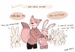 anthro blush bodily_fluids female group jewelry male married necklace simple_background sweat sweatdrop text white_background luwei_(artist) disney zootopia judy_hopps nick_wilde canid canine fox lagomorph leporid mammal rabbit red_fox true_fox english_text brother_(lore) brothers_(lore) sibling_(lore) sister_(lore) sisters_(lore)