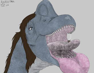 age_difference anthro biped bodily_fluids dripping duo female feral hair hyper hyper_lips larger_female lips long_hair macro male male/female mawplay micro mouth_shot multicolored_body older_anthro older_female older_feral on_tongue open_mouth prehistoric quadruped saliva saliva_drip saliva_on_tongue saliva_string size_difference smaller_male teeth thick_lips thick_tongue tongue tongue_out tooth_gap two_tone_body vore wet wet_body wrinkled_skin wrinkles younger_anthro younger_feral younger_male kxybeastar blade_(kxybeastar) mommabearbun_(kxybeastar) brachiosaurid brachiosaurus canid canine canis dinosaur macronarian mammal prehistoric_species reptile saurischian sauropod sauropodomorph scalie wolf species absurd_res hi_res