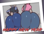 anthro ass_to_ass big_butt biped bottomwear butt clothed clothing duo female fur holidays huge_butt mature_female open_mouth pants rear_view shirt simple_background standing tail thick_thighs topwear wide_hips mr_dark_and disney new_year zootopia bonnie_hopps judy_hopps lagomorph leporid mammal rabbit 2024 daughter_(lore) mother_(lore) mother_and_child_(lore) mother_and_daughter_(lore) parent_(lore) parent_and_child_(lore) parent_and_daughter_(lore)