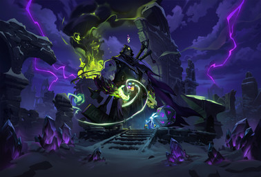 anthro braided_hair claws cloak clothing crystal duo electricity female fire glowing glowing_eyes hair hammer hood lightning magic male melee_weapon night robe ruins sand sword tools weapon envar_studio supervive elluna_(supervive) felid lagomorph leporid mammal pantherine rabbit snow_leopard absurd_res concept_art hi_res official_art