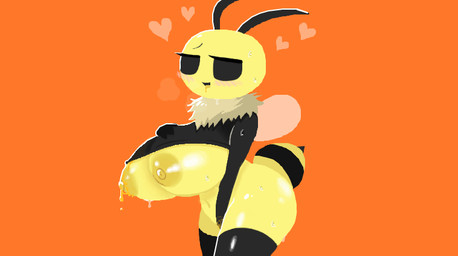 2_antennae 4_fingers antennae_(anatomy) anthro areola aroused aroused_face aroused_female aroused_smile bedroom_eyes big_breasts black_antennae black_arms black_clothing black_legs black_topwear blush blush_lines bodily_fluids breasts butt clothed clothing drooling eyelashes female female_anthro fingering fingering_self fingers flavored_pussy_juice food fur genital_fluids glistening glistening_breasts glistening_butt glistening_legs glistening_nipples glistening_thighs heart_symbol honey_(food) honey_pussy_juice huge_breasts insect_wings lactating lactating_honey looking_at_viewer masturbation narrowed_eyes navel nipples non-mammal_breasts non-mammal_nipples orange_background pink_blush raised_clothing raised_topwear saliva seductive simple_background small_wings solo standing stinger sweat sweaty_arms sweaty_body sweaty_face tan_body tan_fur thick_thighs tongue topwear translucent translucent_wings unusual_bodily_fluids unusual_genital_fluids unusual_lactation unusual_vaginal_fluids vaginal vaginal_fingering vaginal_fluids vaginal_fluids_on_hand wide_hipped_anthro wide_hipped_female wide_hips wings yellow_areola yellow_body yellow_breasts yellow_butt yellow_nipples yellow_tongue pangotime bug_fables moonsprout_games vi_(bug_fables) arthropod bee honey_bee hymenopteran insect 2024 digital_drawing_(artwork) digital_media_(artwork) lineless shaded