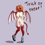 4cus95 anthro breasts clothing demon demon_humanoid female footwear halloween hi_res holidays horn humanoid red_body red_skin shoes solo succubus tail trick_or_treat wings