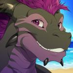 anthro beach black_body black_scales blue_sky day detailed_background front_view hair horn looking_at_viewer male multicolored_body multicolored_scales outside purple_body purple_eyes purple_hair purple_scales sand scales sea seaside sky smile solo teeth two_tone_body two_tone_scales water dagger_leonelli majime mythology barzillai dragon mythological_creature mythological_scalie scalie 1:1 2016 digital_media_(artwork) headshot_portrait icon portrait