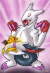 ambiguous_gender anthro coiling duo fangs fight fur markings red_markings tail teeth yellow_body yellow_fur rena_ayama nintendo pokemon zanviper generation_1_pokemon generation_3_pokemon hybrid mammal pikachu pokemon_(species) rodent seviper zangoose hi_res