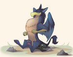 butt male semi-anthro sitting toony weights jargonicedragon mythology coal_(samt517) torvid avian canid canine canis domestic_dog gryphon husky mammal mythological_avian mythological_creature nordic_sled_dog spitz squash_(disambiguation)