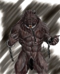 abs abstract_background angry anthro biceps biped chain cuff_(restraint) flaccid genitals humanoid_genitalia humanoid_penis male muscular muscular_anthro muscular_male nude pattern_background pecs penis restraints shackles simple_background snarling solo standing rwolf mythology vverevvolf canid canine canis mammal mythological_canine mythological_creature were werecanid werecanine werewolf wolf 2005