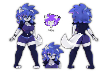 3_toes absolute_territory anthro big_breasts black_choker black_clothing black_jewelry black_legwear black_nails black_necklace black_shirt black_thigh_highs black_topwear blue_bottomwear blue_clothing blue_eyes blue_hair blue_shorts bottomwear bracelet breasts butt choker cleavage clothed clothing colored_nails ear_piercing feet female hair hand_on_hip jewelry legwear looking_at_viewer medium_hair messy_hair nails necklace notched_ear piercing pupils shirt shorts simple_background skindentation slit_pupils solo tail thigh_highs toeless_thigh_highs toes topwear white_background wide_hipped_anthro wide_hipped_female wide_hips cryptiacurves cryptiacurves_(modeler) roxy_(cryptiacurves) domestic_cat felid feline felis mammal 3d_(artwork) digital_media_(artwork) full-length_portrait model_sheet portrait watermark