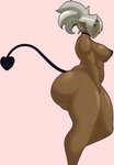 big_breasts big_butt breasts butt dark_body dark_skin female huge_butt humanoid_pointy_ears nipples not_furry nude pink_background pointy_ears simple_background solo spade_tail tail eikasianspire demon demon_humanoid humanoid absurd_res hi_res