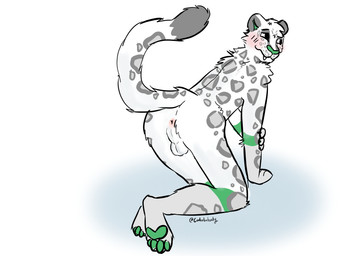 all_fours anthro anticipation anus backsack balls blush butt genitals looking_away male pawpads paws presenting presenting_anus presenting_hindquarters raised_tail simple_background smile solo tail white_background white_balls white_body coalcolorhusky karno_(coalcolorhusky) felid mammal pantherine snow_leopard absurd_res hi_res