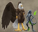 animal_genitalia anthro athletic balls black_body black_fur brown_body brown_feathers digitigrade duo feathered_wings feathers feet fully_sheathed fur genitals grey_balls grey_body grey_fur grey_sheath hand_on_hip hands_on_hips looking_at_viewer male prehensile_feet prehensile_tail scales sheath size_difference standing tail tail_feathers tail_tuft talon_hands talons toes tuft white_body white_feathers wings yellow_body yellow_scales dsw7 alcander pentazer accipitrid accipitriform avian bald_eagle bird eagle mammal sea_eagle sergal umbral_sergal 2022 absurd_res hi_res