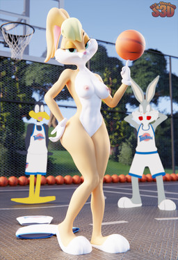 anthro basketball basketball_court breasts clothes_on_floor female group looking_at_viewer male nipples nude outside plant shocked sky smug smug_face tree trio shachath3d epic_games fortnite looney_tunes warner_brothers background_character bugs_bunny daffy_duck lola_bunny anatid anseriform avian bird duck lagomorph leporid mammal rabbit 3d_(artwork) absurd_res digital_media_(artwork) hi_res