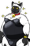 anthro bell bell_collar belly bulge clock collar male moobs overweight playboy_outfit solo watch wristwatch yellow_eyes coolietf boss_cat_(coolietf) domestic_cat felid feline felis mammal siamese 2:3 hi_res