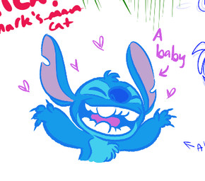4_fingers anthro blue_body blue_claws blue_fur blue_nose chest_tuft claws directional_arrow eyes_closed finger_claws fingers fur happy head_tuft heart_symbol notched_ear open_mouth open_smile simple_background smile solo text tuft white_background rachel_ordway disney lilo_and_stitch stitch_(lilo_and_stitch) alien experiment_(lilo_and_stitch) 2023 aliasing cropped digital_media_(artwork) english_text flat_colors low_res