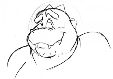 anthro double_chin eyebrows fangs male raised_eyebrows scruffy shoulders_up slightly_chubby slightly_chubby_male smile smirk solo stubble teeth toony shogo87 crocodile crocodilian reptile scalie bust_portrait monochrome portrait sketch