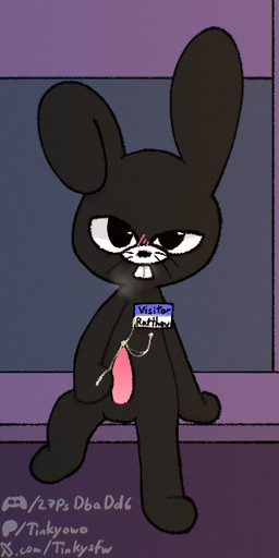anthro balls black_body black_fur blush blush_lines bodily_fluids breathing buckteeth cum cum_drip cum_on_body cum_on_hand cum_on_penis cum_on_self cum_string cumshot dripping ears_down ears_up ejaculation fur genital_fluids genitals hand_on_penis handjob long_ears looking_at_viewer male masturbation name_tag narrowed_eyes penile penis pivoted_ears pupils sex sitting snout solo teeth teeth_showing text whiskers white_eyes tinky ratthew ratthew_(animal_hosptial) lagomorph leporid mammal rabbit 1:2 url