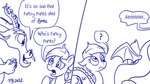 confusion derp_eyes female ligma male panel_skew question_mark text two_panel_image wings pony-berserker friendship_is_magic hasbro my_little_pony mythology derpy_hooves_(mlp) discord_(mlp) chimera draconequus equid equine mammal mythological_creature mythological_equine pegasus 16:9 comic english_text widescreen