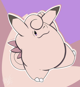 ambiguous_gender looking_at_viewer one_eye_closed pose posed smile smiling_at_viewer solo stretching wink winking_at_viewer watistaht nintendo pokemon clefable generation_1_pokemon pokemon_(species) absurd_res hi_res