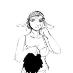 1:1 anthro bovid caprine clothing domestic_sheep female hi_res hladilnik lingerie makeup mammal monochrome sheep solo underwear wig