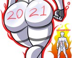 aura balls big_butt big_penis butt butt_shot determination duo female fire genitals male male/female not_furry nude penis thick_thighs richdraw the_world human humanoid mammal 2021 5:4 hi_res