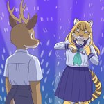 alternate_species anthro anthrofied asian_clothing clothed clothing dancing duo east_asian_clothing eyes_closed female furrification japanese_clothing japanese_school_uniform kemono male school_uniform uniform ekaki510 my_deer_friend_nokotan koshi_torako deer felid mammal pantherine tiger 1:1