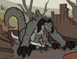 2018 anthro anthro_on_feral bestiality bethesda_softworks big_dom_small_sub deathclaw detailed_background digital_media_(artwork) dominant dominant_female dragon duo erection fallout female female_penetrated feral forced genitals larger_female larger_penetrated male male/female male_penetrating male_penetrating_female mythological_creature mythological_scalie mythology nude open_mouth outside penetration penile penile_penetration penis penis_in_pussy pussy ruins scalie sex size_difference smaller_male tail tongue trout_(artist) vaginal vaginal_penetration