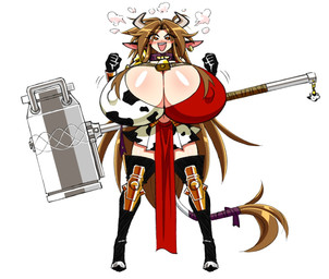 animal_print big_breasts big_butt blush blush_lines breasts brown_hair butt cleavage clothed clothing cow_print ear_piercing ear_ring female hair hammer horn huge_breasts hyper hyper_breasts motion_lines nipple_outline open_mouth piercing ring_piercing simple_background smile solo standing tail thick_thighs tools weapon white_background wide_hips sepiascribe meushi_mattie_(matsu-sensei) animal_humanoid bovid bovid_humanoid bovine bovine_humanoid humanoid mammal mammal_humanoid 2025