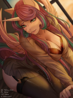 anthro biped blush bottomwear bra breasts clothed clothed_anthro clothed_female clothing feathers female fingers front_view fully_clothed fully_clothed_anthro fully_clothed_female fur hair horn inside looking_at_viewer smile solo tail teeth topwear underwear wings valeris friendship_is_magic hasbro my_little_pony mythology flurry_heart_(mlp) equid equine mammal mythological_creature mythological_equine winged_unicorn 2026 digital_drawing_(artwork) digital_media_(artwork) hi_res