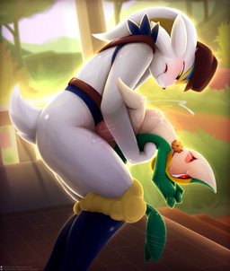 abdominal_bulge ahegao anal anal_orgasm anal_penetration animal_genitalia animal_penis anthro anthro_on_feral anthro_penetrating anthro_penetrating_feral bestiality big_dom_small_sub blush bodily_fluids cum cum_in_ass cum_inside cum_on_body cum_on_self cum_while_penetrated cumshot dominant duo ejaculation erection femboy feral feral_penetrated genital_fluids genitals glistening glistening_body hands-free interspecies larger_male looking_pleasured male male/male male_on_bottom male_on_top male_penetrated male_penetrating male_penetrating_male on_bottom on_top orgasm park penetration penile penile_penetration penis penis_in_ass sex simultaneous_orgasms size_difference smaller_male smaller_on_top smaller_penetrated stand_and_carry_position standing standing_sex sweat tapering_penis tongue tongue_out visionaryserpent nintendo pokemon asher_(thenomadicdragon) cinderace generation_5_pokemon generation_8_pokemon lagomorph mammal pokemon_(species) reptile scalie snivy 2025 absurd_res hi_res