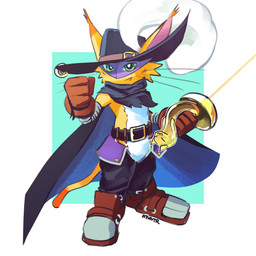 anthro belt boots cape clothed clothing footwear fur gloves green_eyes handwear hat hat_feather headgear headwear loose_feather male mask melee_weapon pantsless rapier shoes solo sword weapon yellow_body yellow_fur notaventura bandai_namco digimon digimon_liberator digimon_(species) domestic_cat felid feline felis mammal nyabootmon 1:1 hi_res