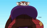 anthro big_breasts biped blep bouncy breasts clothing curvy_figure female low-angle_view macro simple_background sky solo tongue tongue_out topwear tube_top voluptuous_female walk_cycle walking wide_hips kencougr bang_bang ailurid mammal red_panda 2020 5:3 animated