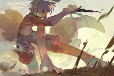 anthro barefoot blue_eyes blue_markings bottomwear claws clothed clothing dagger detailed_background feet finger_claws fur grey_bottomwear grey_clothing grey_hair grey_shorts hair holding_dagger holding_melee_weapon holding_object holding_weapon male markings melee_weapon orange_body orange_fur orange_tail outside paws short_hair shorts solo tail toony topless weapon white_body white_fur white_tail carbonizedaki canid canine mammal detailed hi_res