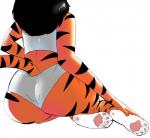 4_toes anthro butt clothing faceless_character feet female fur hair panties pawpads rear_view sitting solo striped_body striped_fur stripes toes underwear necrolepsy disney talespin harmond_(talespin) felid mammal pantherine tiger 2019