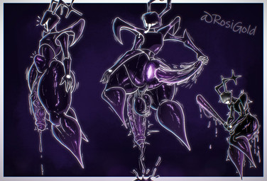 5_fingers abdominal_bulge anal_fluids antlers anus backsack balls baseball_bat bat_(object) big_butt big_penis biped black_body bodily_fluids butt ejaculation erection eyeless fingers floating gaping gaping_anus genital_fluids genitals holding_baseball_bat horn humanoid_genitalia humanoid_penis leaking_precum male not_furry object_in_ass open_mouth penis precum rear_view saggy_balls saliva saliva_string scrotum_flap shadow_cum shadow_penis side_view simple_background solo thick_thighs umbraphilia vein veiny_penis white_line_art marigold_rosi deltarune undertale_(series) roaring_knight shadow_creature 2025 colored_line_art digital_drawing_(artwork) digital_media_(artwork) english_description hi_res