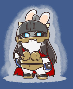 alternate_species anthro armor bangs bent_arm biped black_hair black_sclera blue_background blue_clothing blue_eyes blue_handwear blue_mittens cape clothed clothed_anthro clothed_female clothing cosplay crossover_cosplay eyelashes fangs female female_anthro footwear frowning_at_viewer fur furrification grey_helmet hair hand_on_hip hand_on_own_hip handwear headgear helmet horn horned_helmet lidded_eyes light long_ears long_hair looking_at_viewer mitten_hands mittens noseless pupils rabbidification red_cape red_clothing sabatons simple_background solo standing straight_arm straight_legs tan_armor tan_breastplate tan_clothing tan_footwear tan_inner_ear tan_sabatons tan_topwear teeth topwear torn_cape torn_clothing white_body white_fur white_pupils charisuke cygames idolmaster idolmaster_cinderella_girls mario_bros mario_plus_rabbids_kingdom_battle nintendo raving_rabbids rayman_(series) ubisoft chiaki_kurokawa spooky_valkyrie valkyrie_(mario_plus_rabbids) lagomorph mammal rabbid 2024 absurd_res colored crossover digital_drawing_(artwork) digital_media_(artwork) full-length_portrait hi_res japanese_description lighting portrait