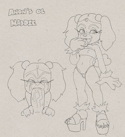 ankle_tuft anthro arm_tuft big_penis biped bodily_fluids breasts claws clothed clothing crop_top disembodied_penis duo erection eye_roll eyebrows fellatio female fluffy fluffy_tail footwear freckled_face freckles genitals high_heels humanoid_genitalia humanoid_penis leg_tuft looking_aside male male/female nude open_mouth open_smile oral panties penile penis pigtails saliva saliva_on_penis sex sharp_teeth shirt shoes skimpy small_breasts smile solo standing tail tears teeth text topwear tuft underwear vein veiny_penis wrist_tuft young young_anthro young_female dogma maddie_(oc) canid canine canis domestic_dog mammal poodle 2025 character_name english_text hi_res monochrome multiple_scenes sketch